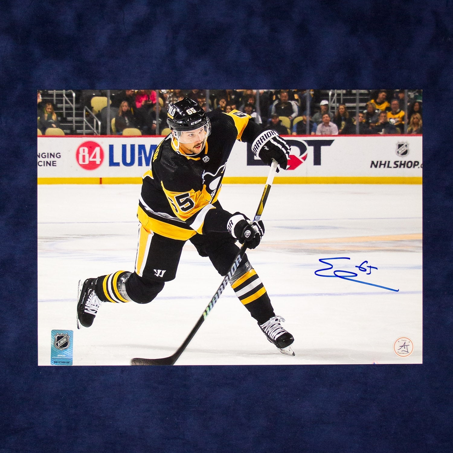 Erik Karlsson Autographed Pittsburgh Penguins Slapshot 10x14 Photo