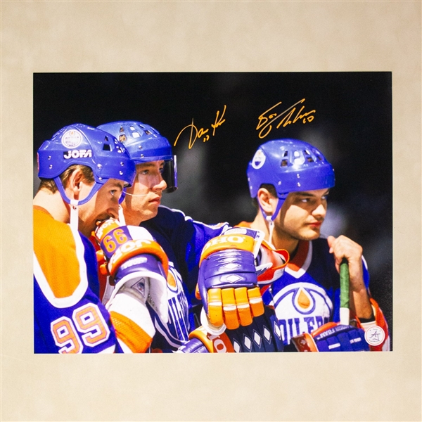 Jari Kurri & Esa Tikanen Dual Signed Edmonton Oilers Teammates 11x14 Photo
