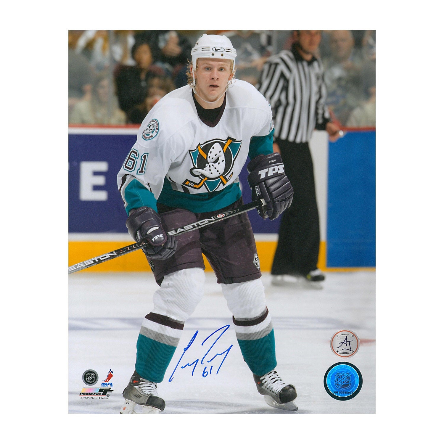 Corey Perry Anaheim Ducks Autographed Rookie Mighty Ducks 8x10 Photo