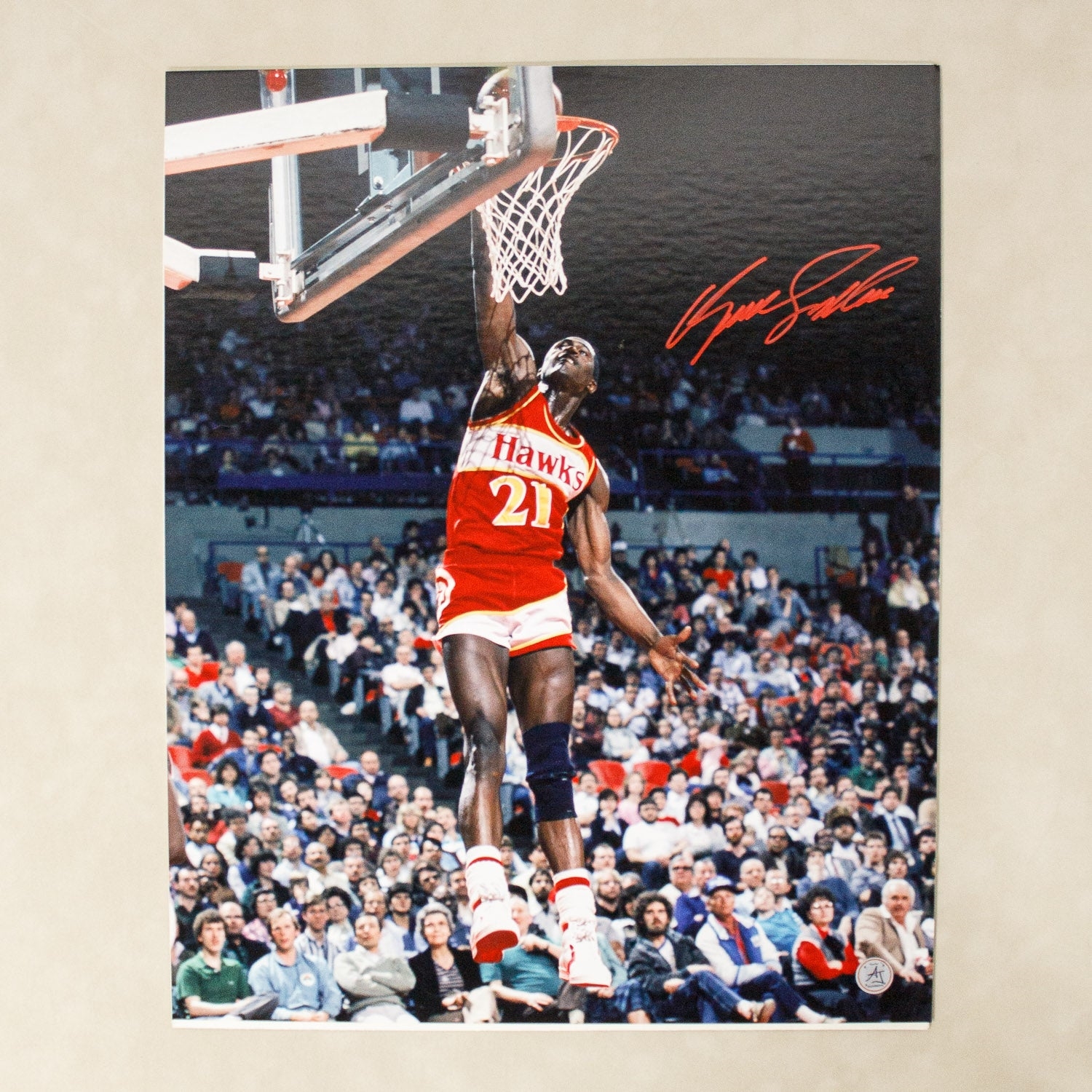Dominique Wilkins Autographed Atlanta Hawks Slam Dunk 16x20 Photo