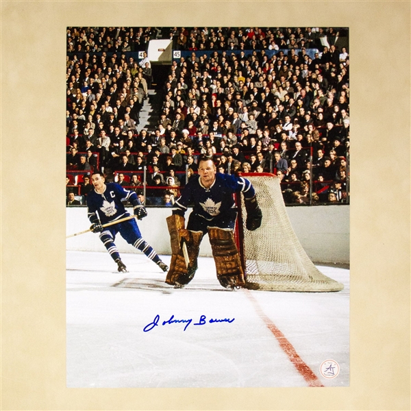 Johnny Bower Signed Toronto Maple Leafs Historic Goalie 11x14 Photo
