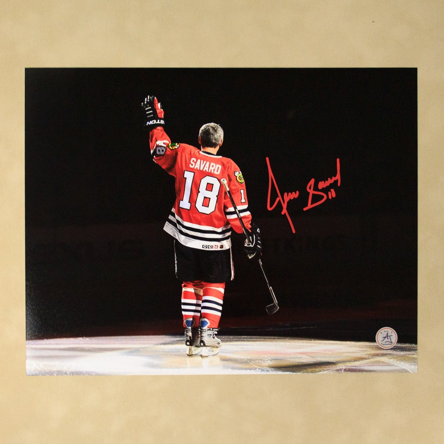 Denis Savard Signed Chicago Blackhawks Legend Spotlight 11x14 Photo