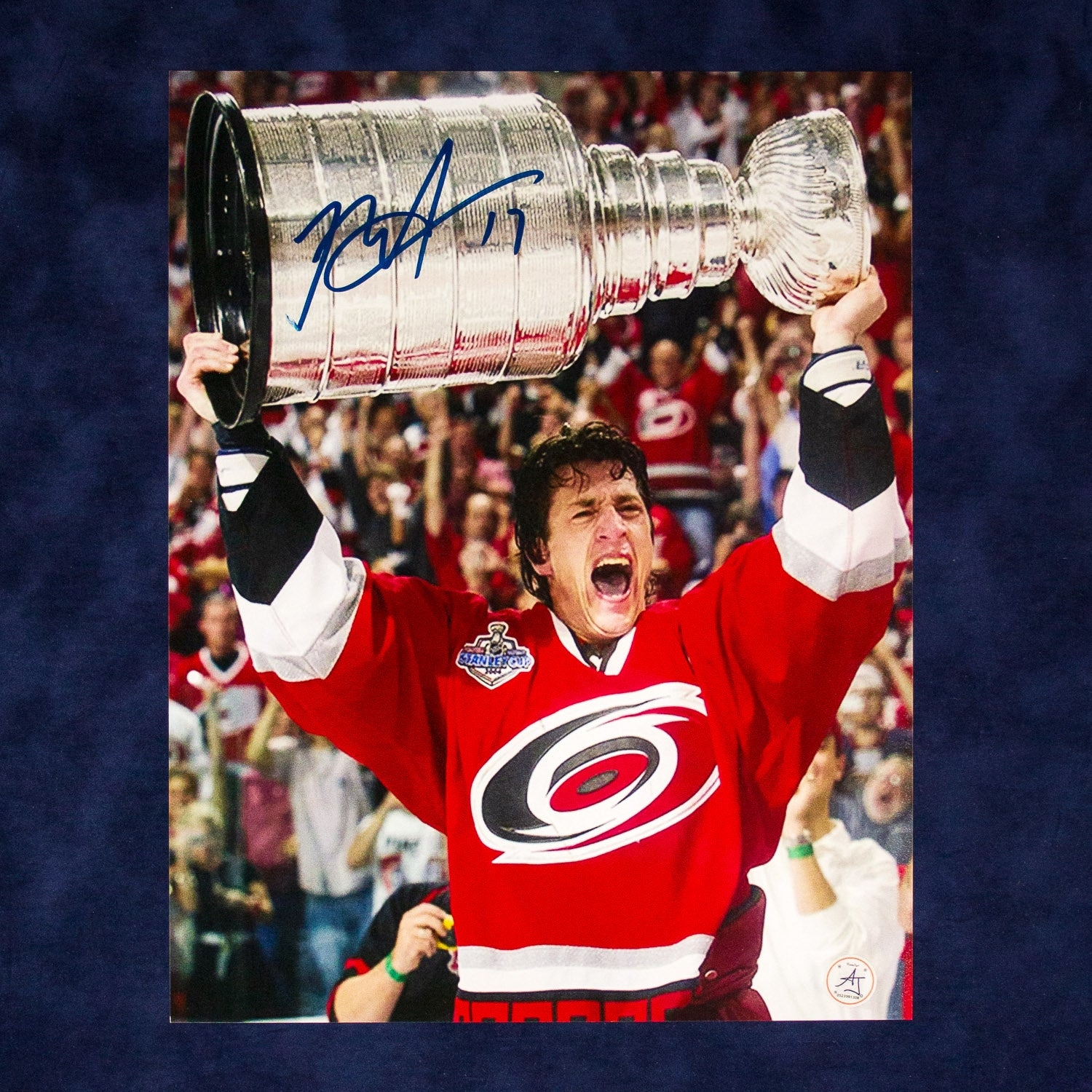 Rod BrindAmour Signed Carolina Hurricanes 2006 Stanley Cup 11x14 Photo (Flawed)