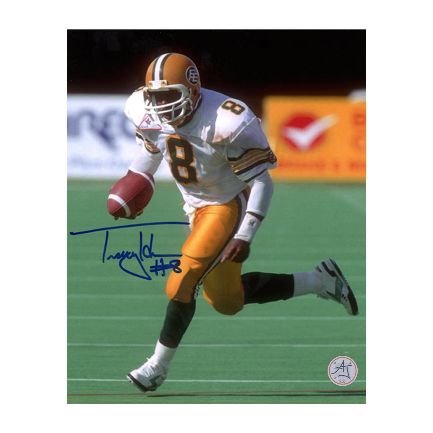 Tracy Ham Autographed Edmonton Eskimos 8x10 Photo