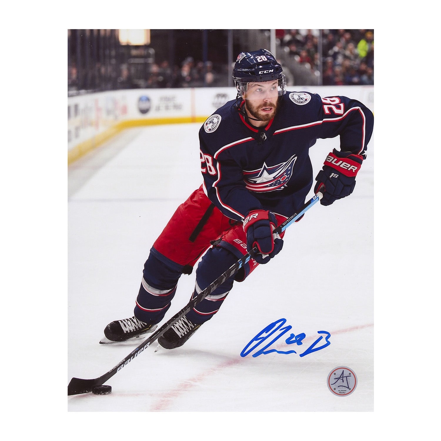 Oliver Bjorkstrand Signed Columbus Blue Jackets 8x10 Photo