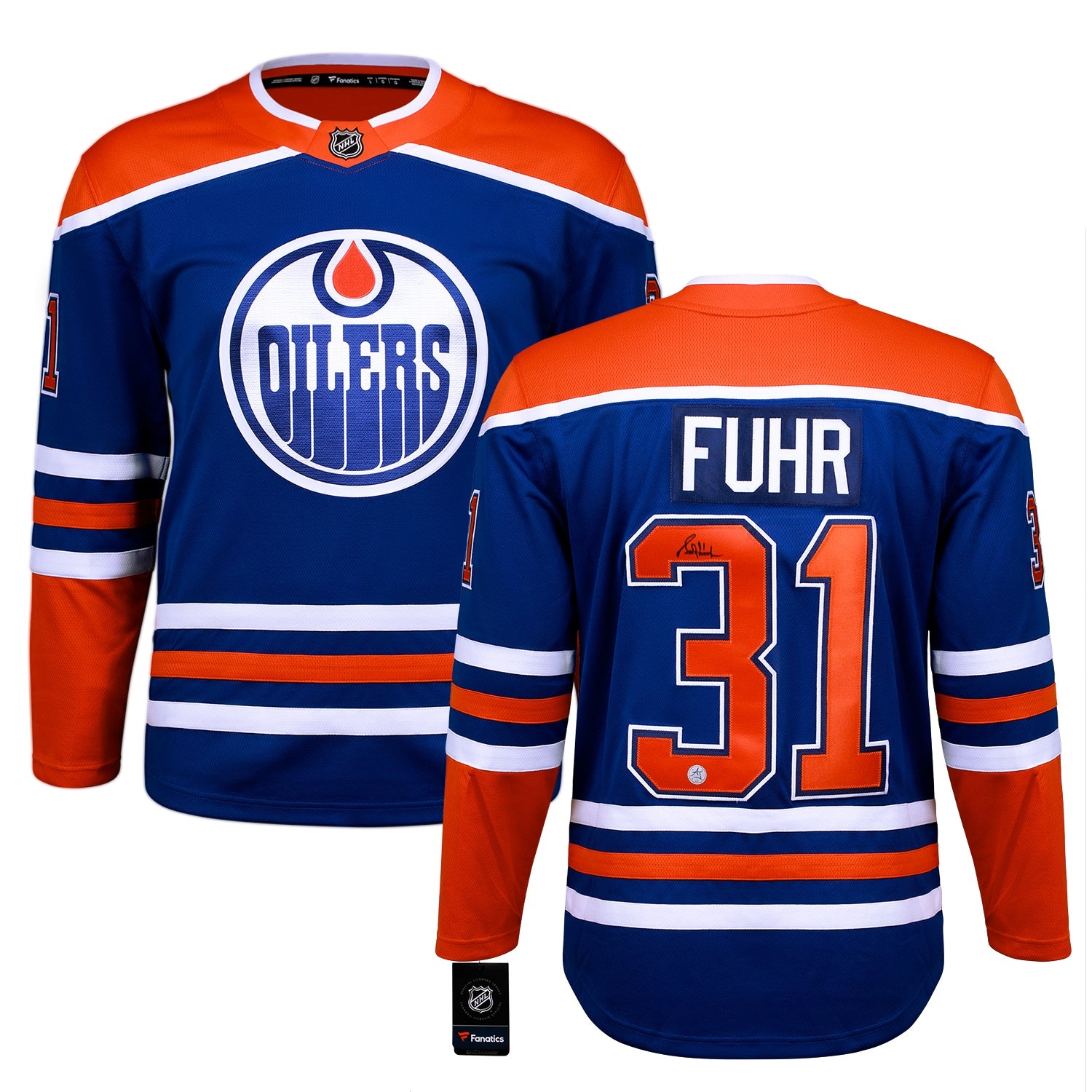 Grant Fuhr Signed Edmonton Oilers Blue Fanatics Breakaway Jersey