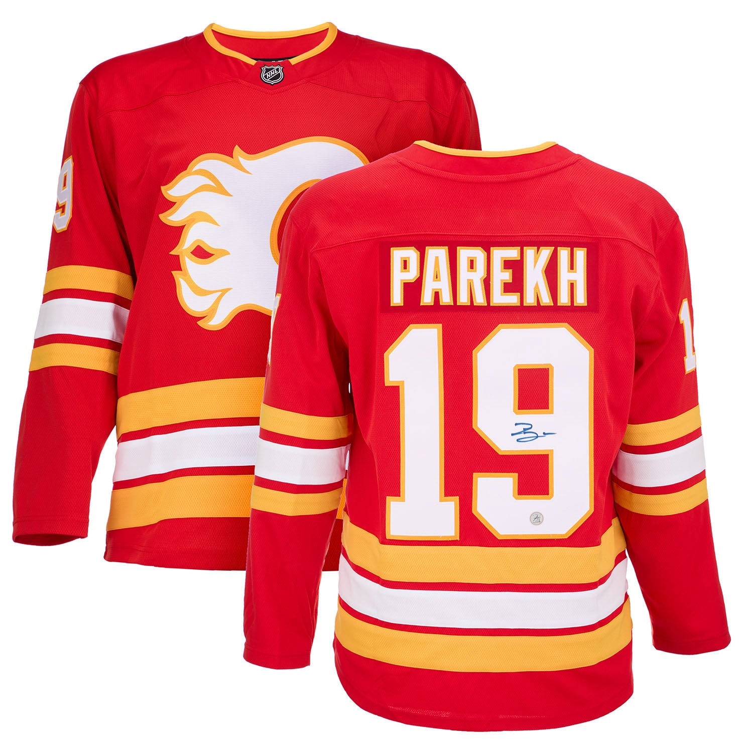 Zayne Parekh Autographed Calgary Flames Fanatics Breakaway Jersey