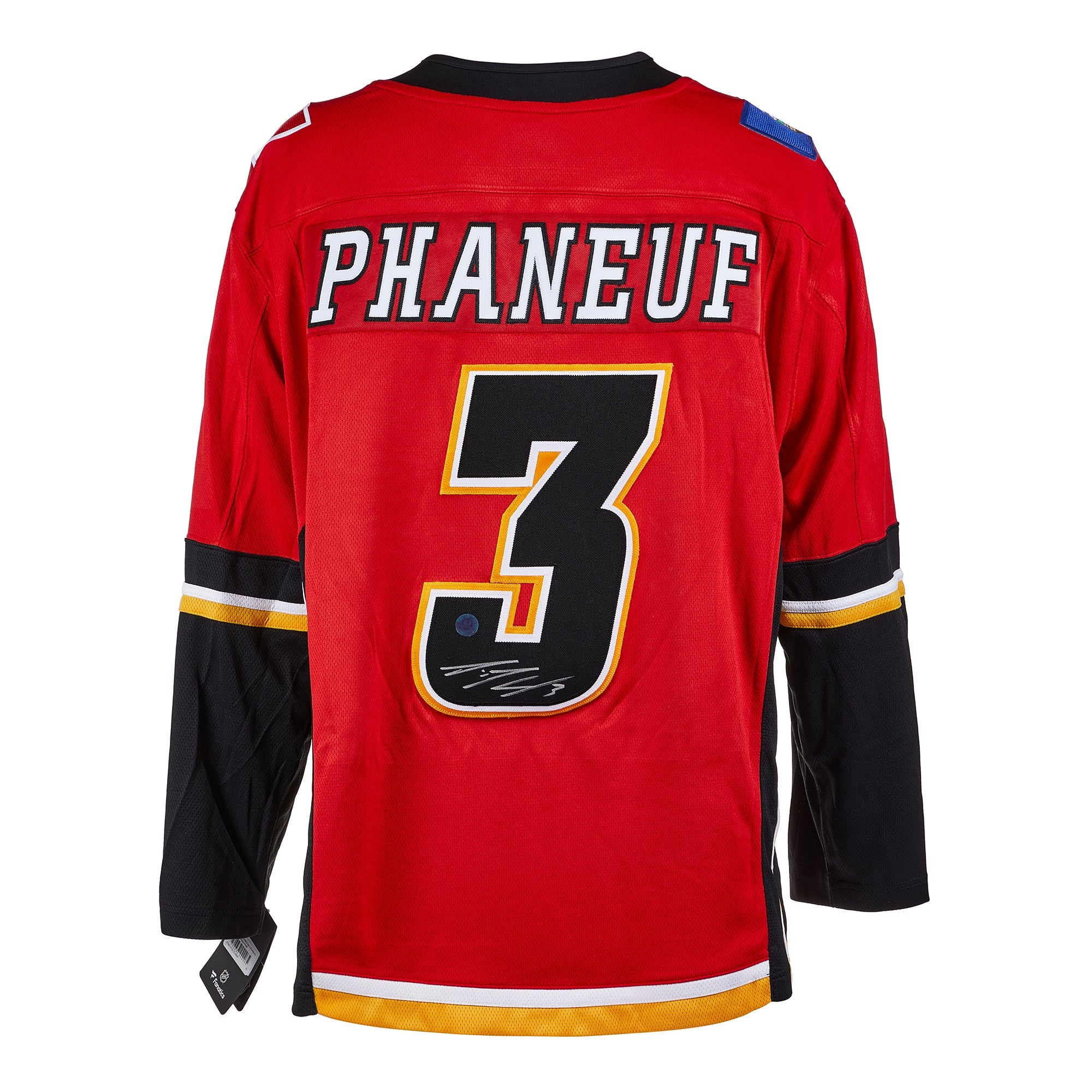 Dion Phaneuf Autographed Calgary Flames Black Logo Fanatics Breakaway Jersey