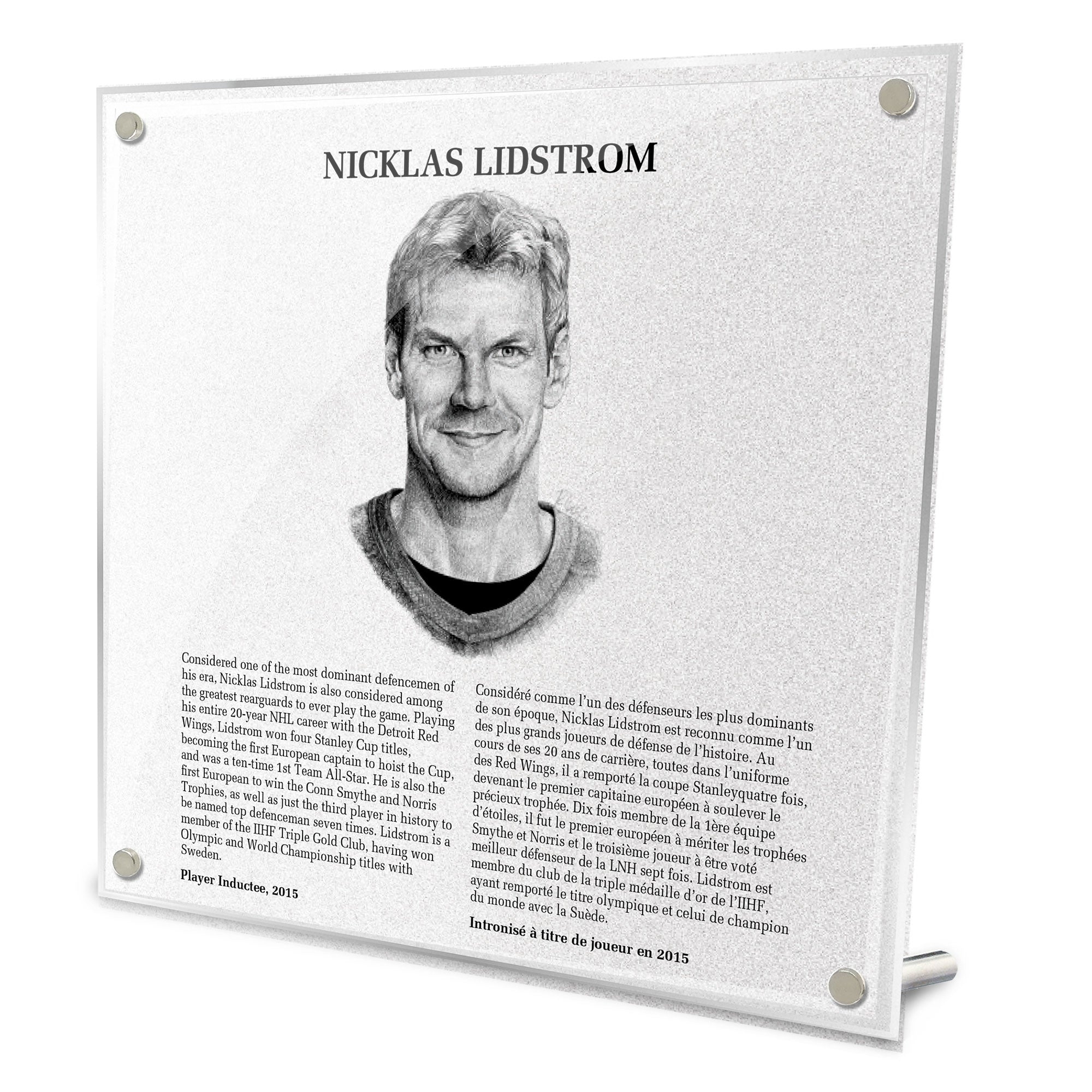 Nicklas Lidstrom Replica Hockey Hall of Fame Plaque