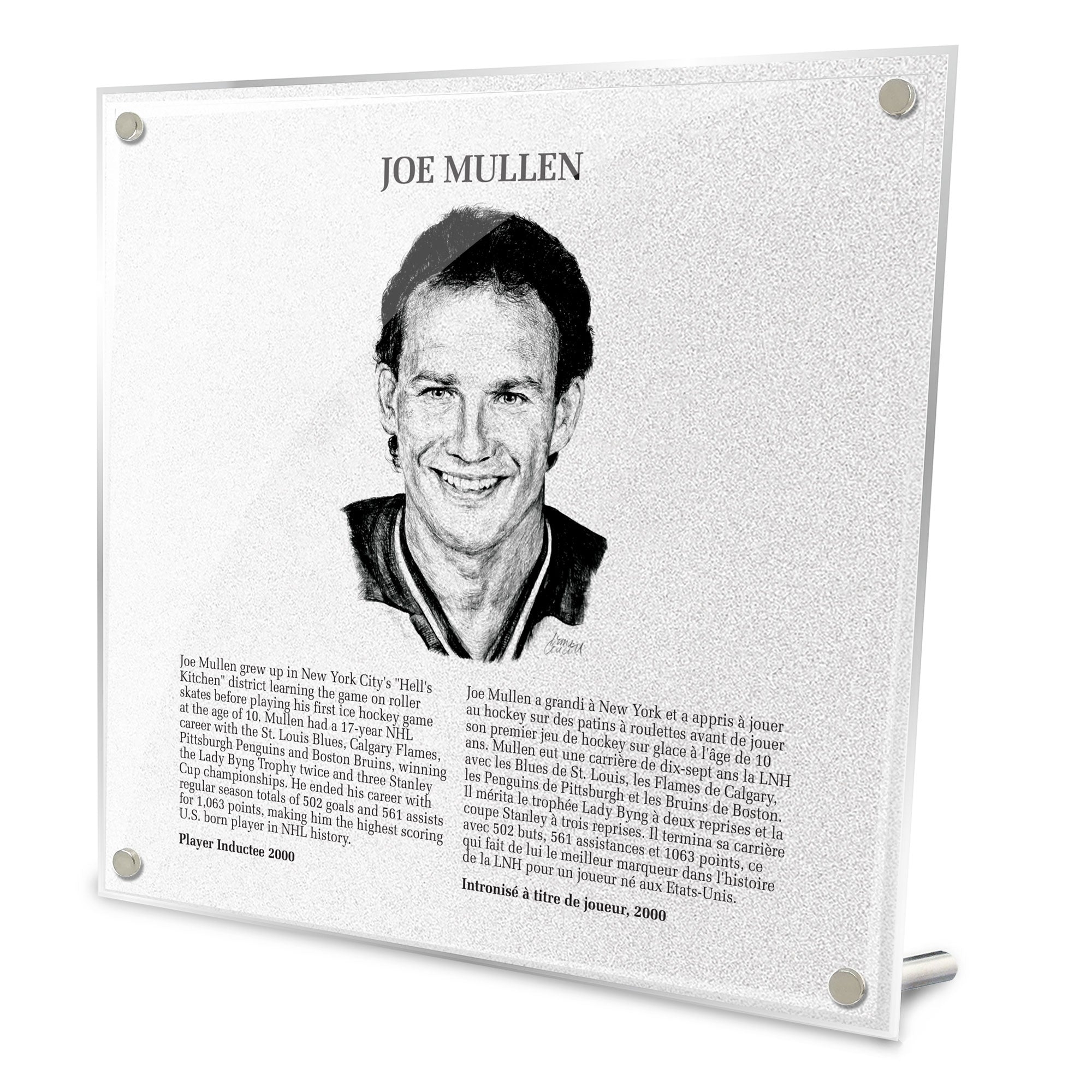 Joe Mullen Replica Hockey Hall of Fame Plaque