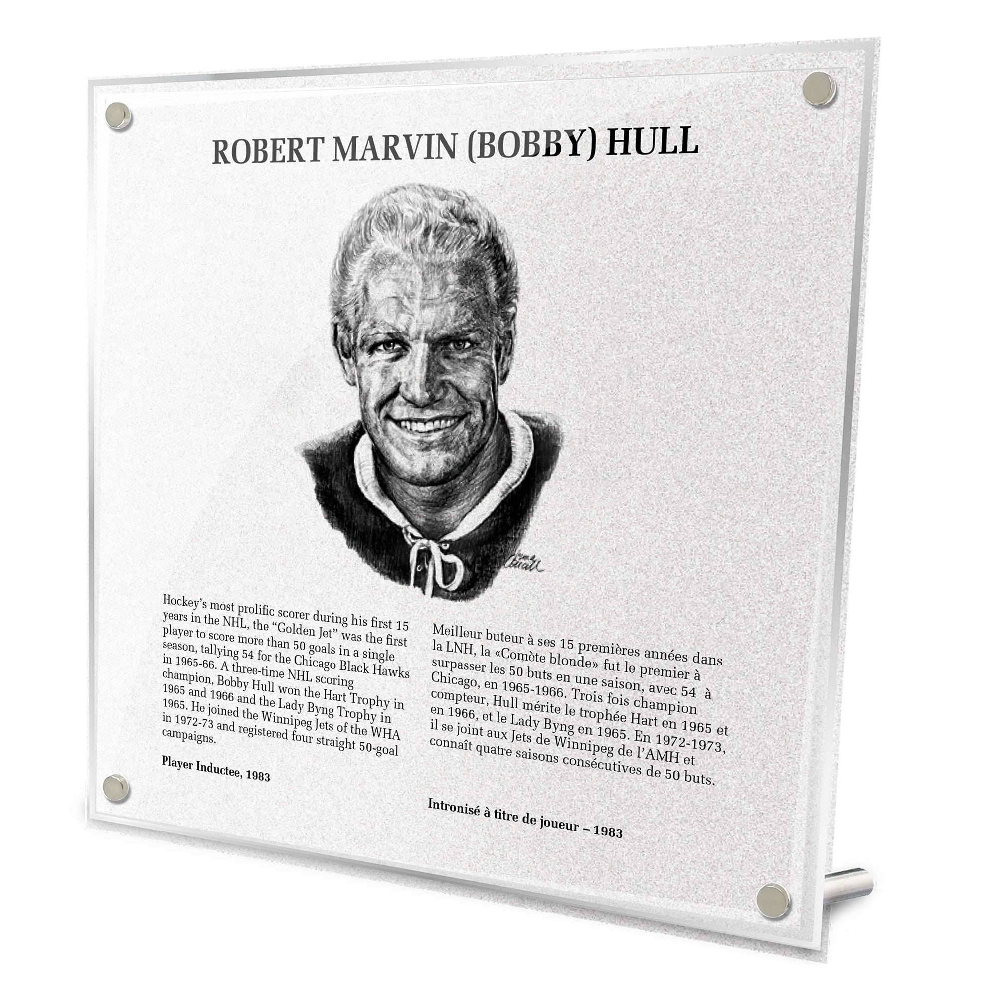 Bobby Hull Replica Hockey Hall of Fame Plaque