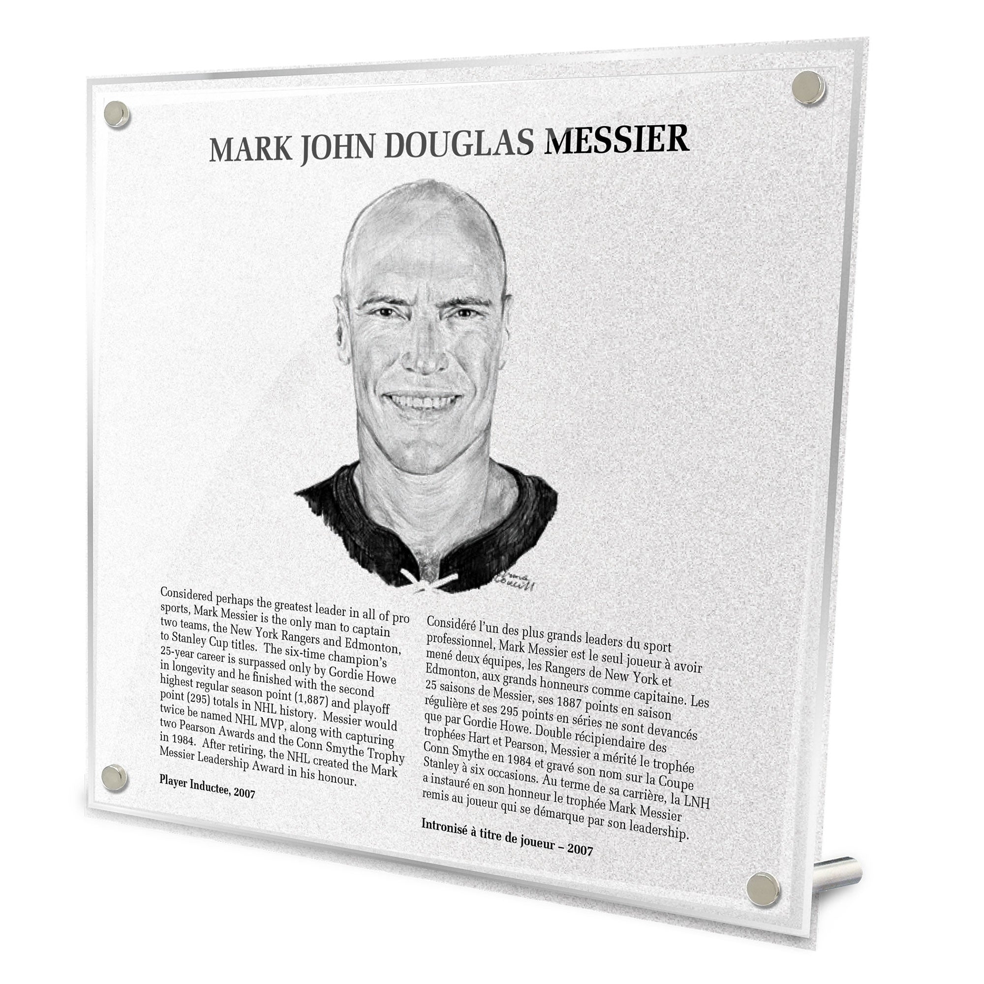 Mark Messier Replica Hockey Hall of Fame Plaque