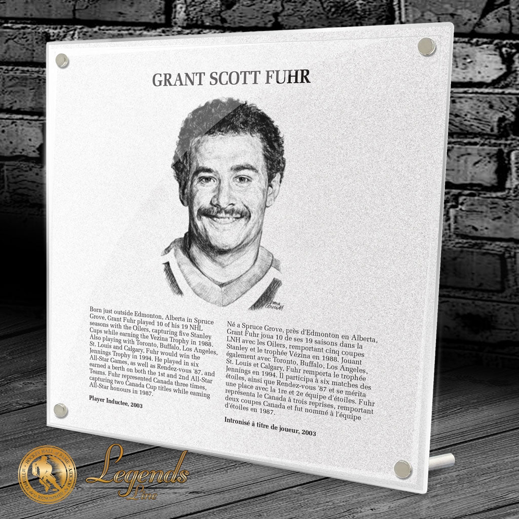 Grant Fuhr Replica Hockey Hall of Fame Plaque