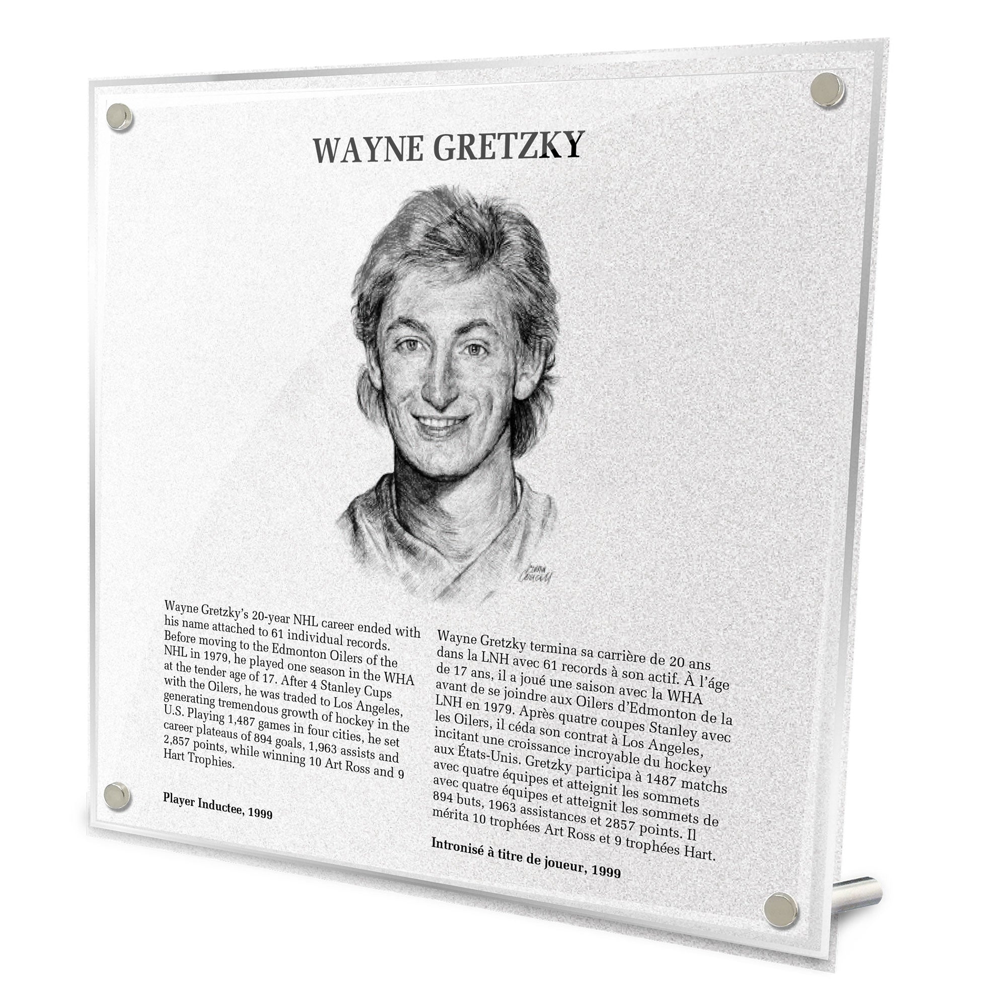 Wayne Gretzky Replica Hockey Hall of Fame Plaque