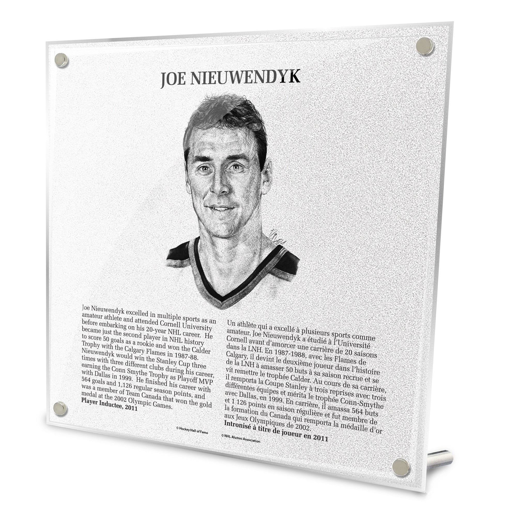Joe Nieuwendyk Replica Hockey Hall of Fame Plaque