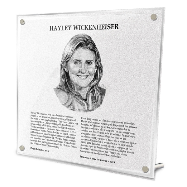 Hayley Wickenheiser Replica Hockey Hall of Fame Plaque