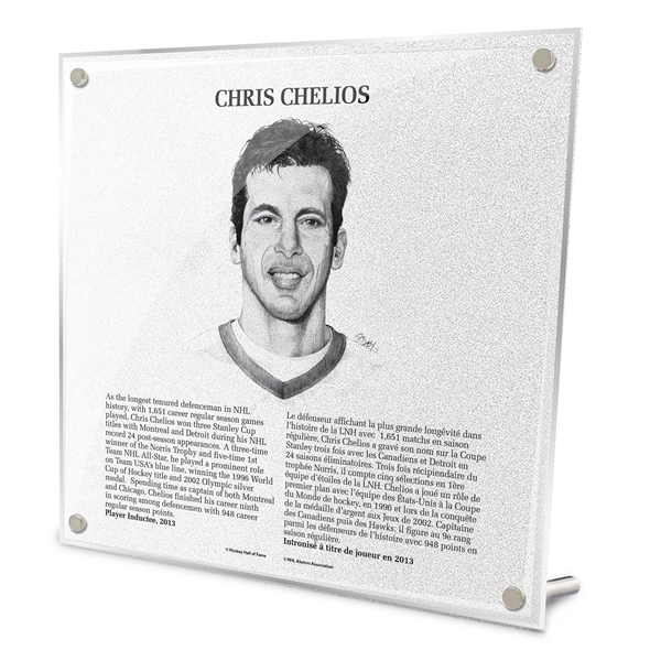 Chris Chelios Replica Hockey Hall of Fame Plaque