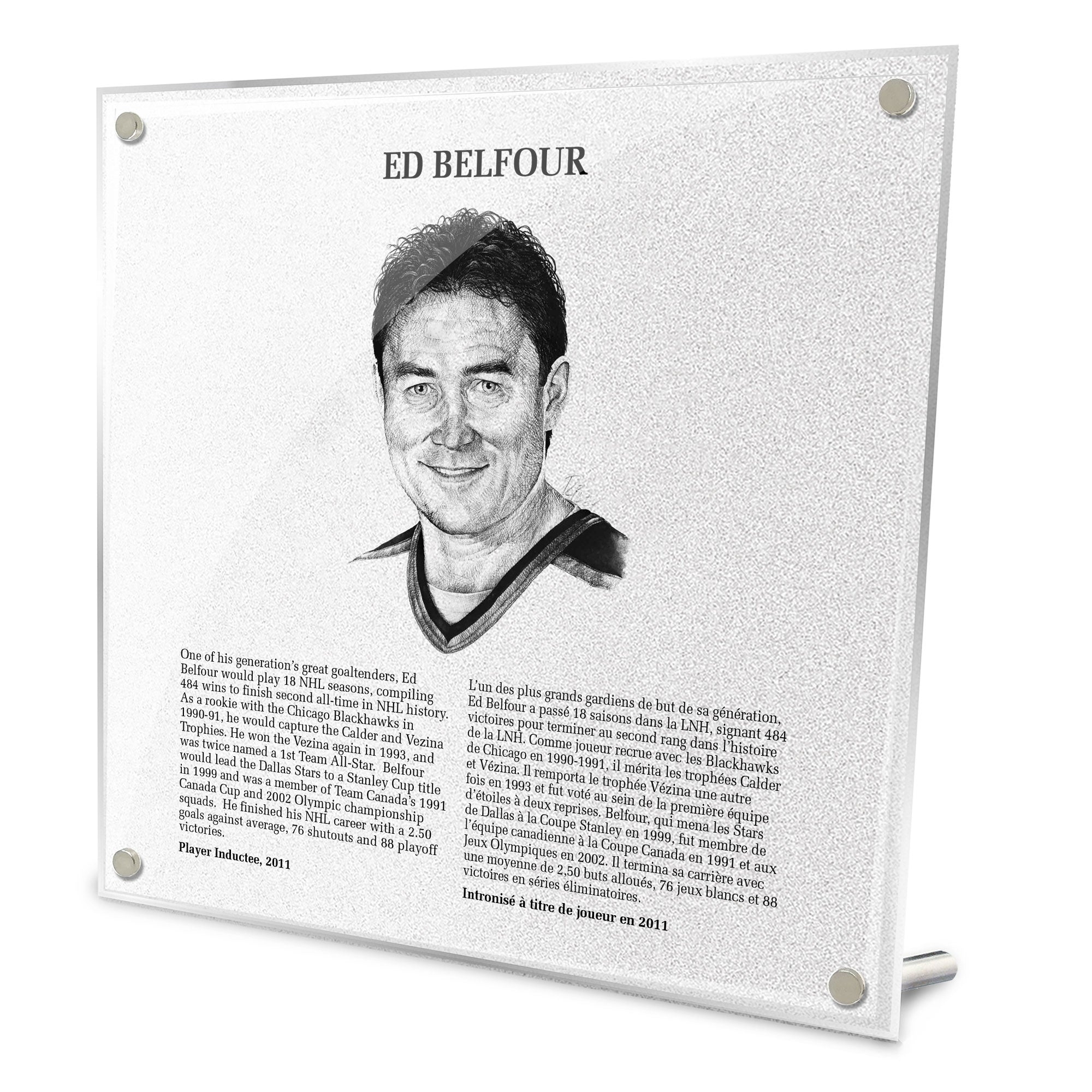 Ed Belfour Replica Hockey Hall of Fame Plaque