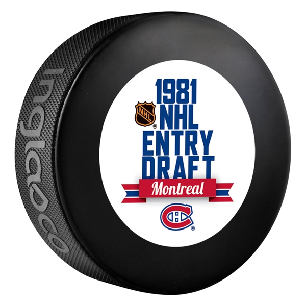 Inglasco 1981 NHL Entry Draft Souvenir Event Hockey Puck