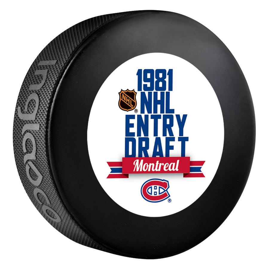 Inglasco 1981 NHL Entry Draft Souvenir Event Hockey Puck
